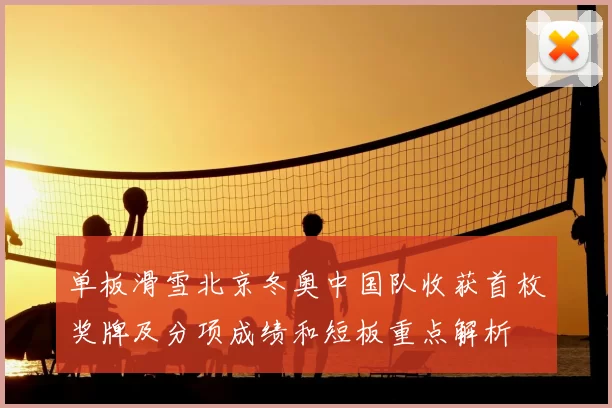 单板滑雪北京冬奥中国队收获首枚奖牌及分项成绩和短板重点解析